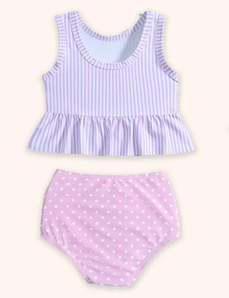 Bow Polka Dot Print Swimsuit