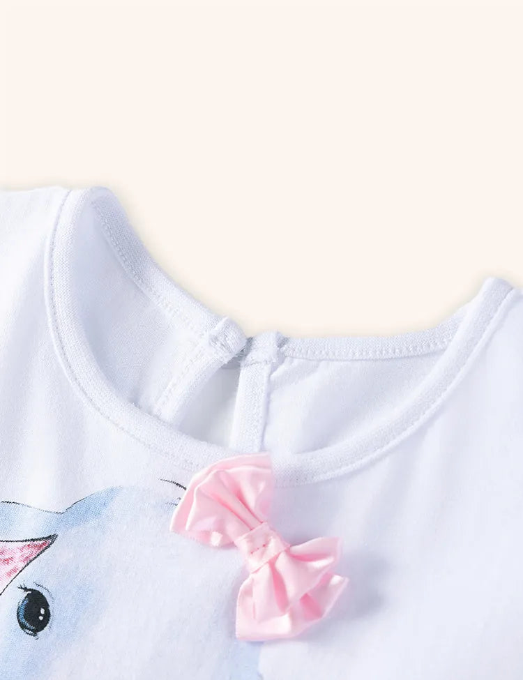 Baby Elephant Bow Printed Dress