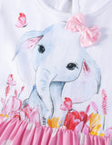 Baby Elephant Bow Printed Dress