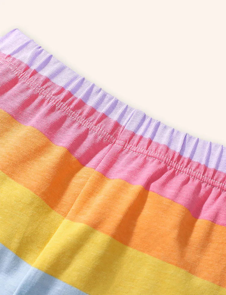 Bear Rainbow Applique Cotton T-shirt Set