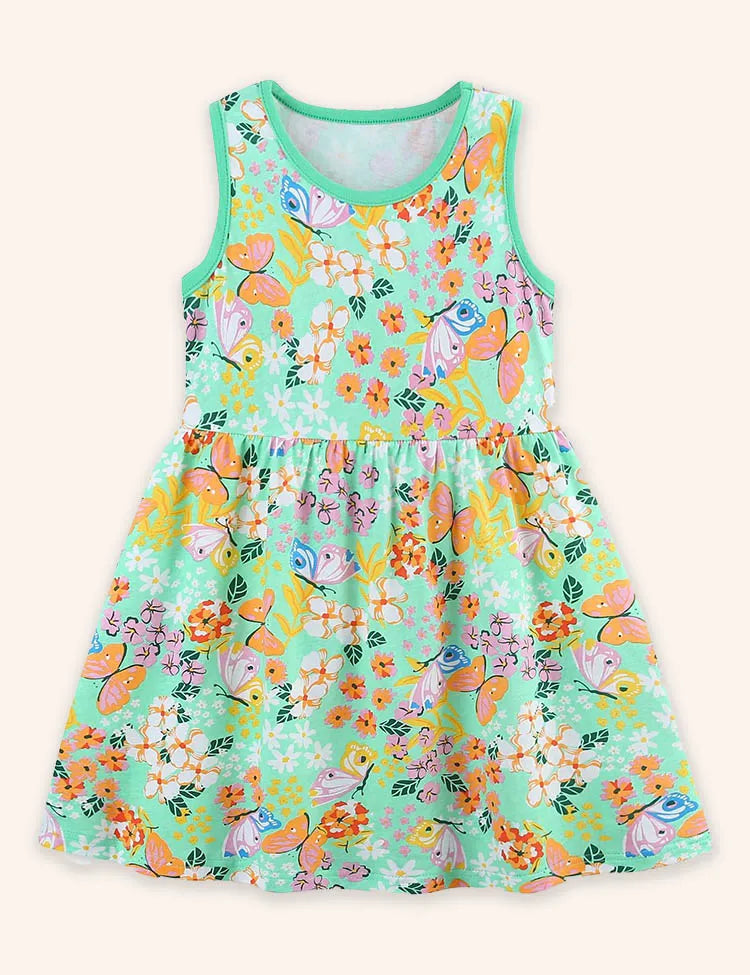 Butterfly Printed Cotton Dress