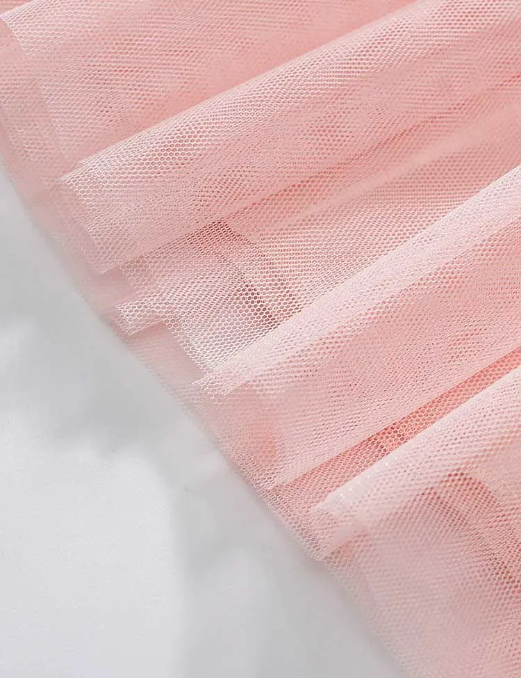 Rainbow Tulle Ruffled Dress