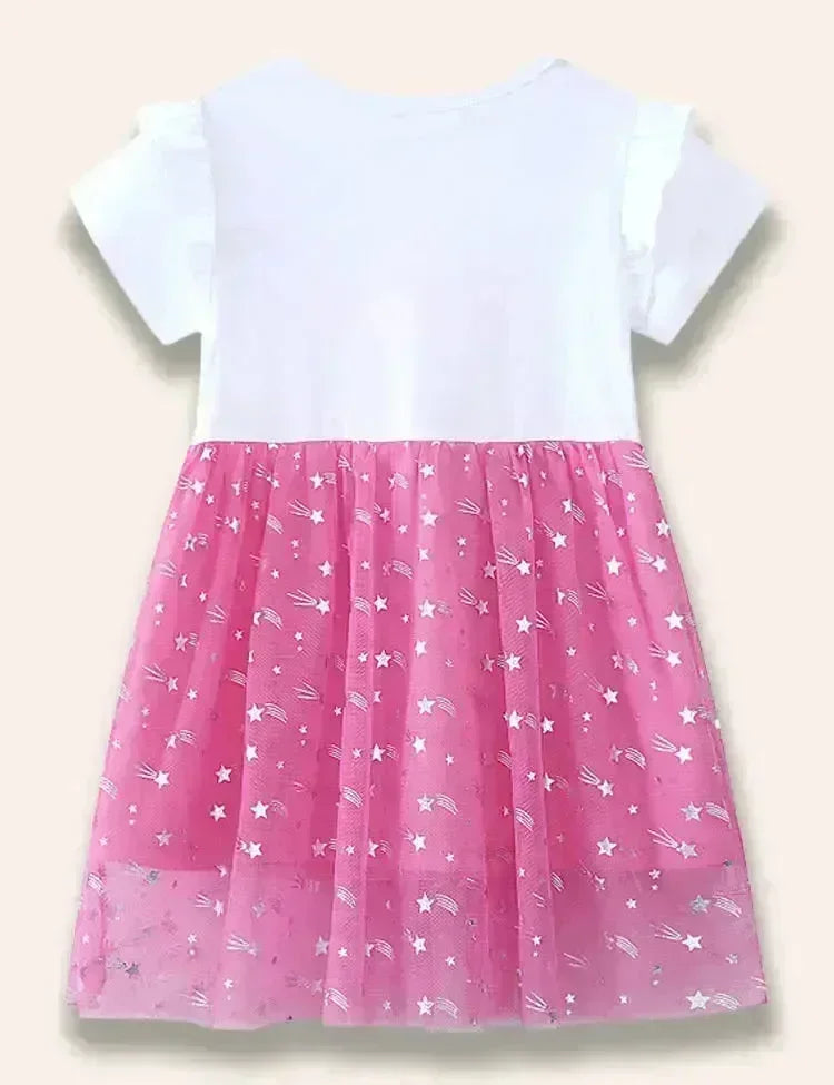 Ballet Girl Ruffled Starry Tulle Dress