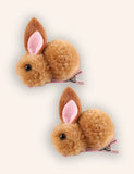2PCS Easter Bunny Plush Hairpins