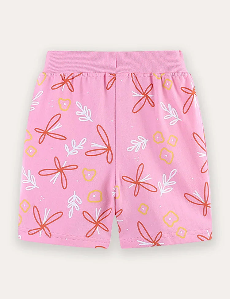 Butterfly Print Cotton Shorts