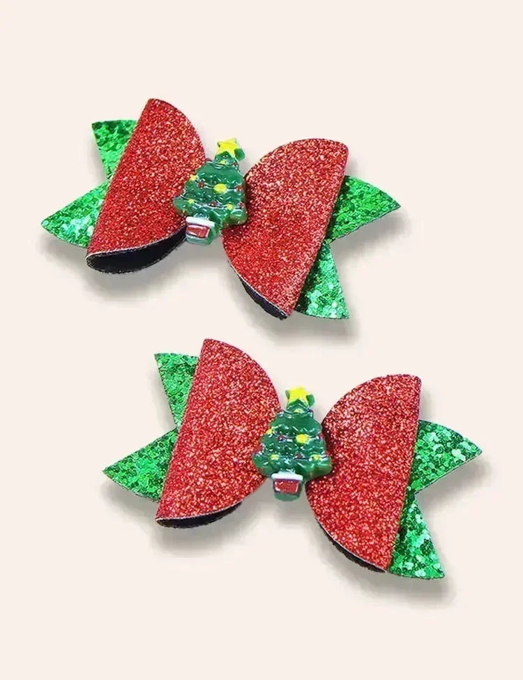 2PCS Christmas Series Sequined Hairclips