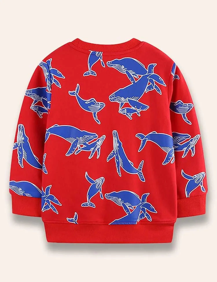 Big Blue Whale Printed Sweatshirt - Mini Taylor