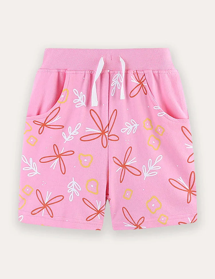 Butterfly Print Cotton Shorts