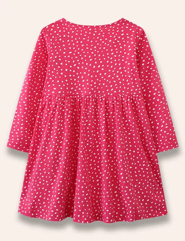 Unicorn Appliqué Dotted Dress