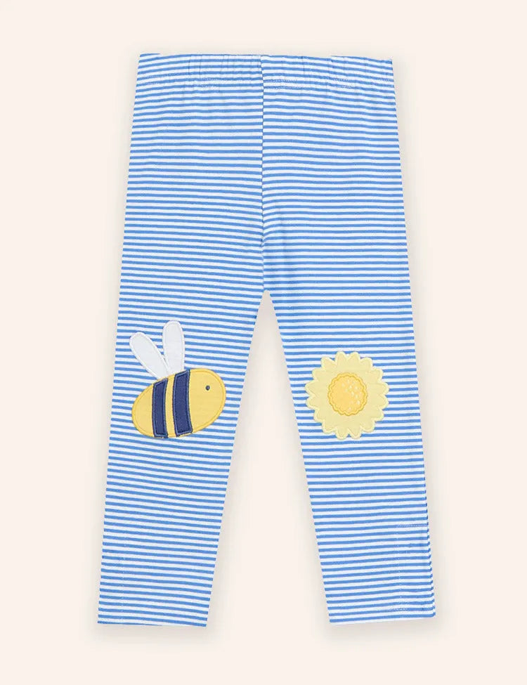 Bee&Flower Applique Leggings