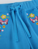 Butterfly Flower Embroidered Sweatpants
