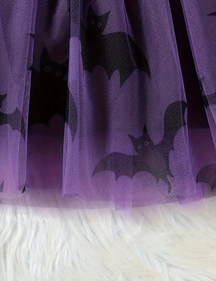 Halloween Alphabet Print Tulle Dress