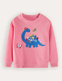Cute Dinosaur Embroidered Sweatshirt