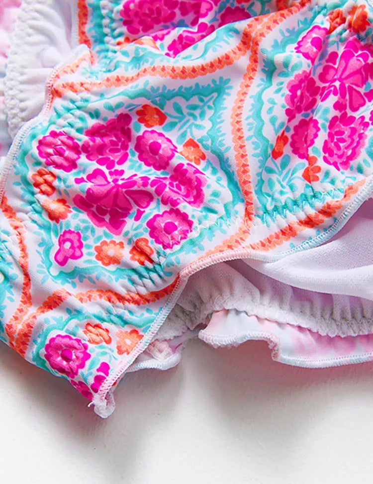 Floral Print Split Swimsuit