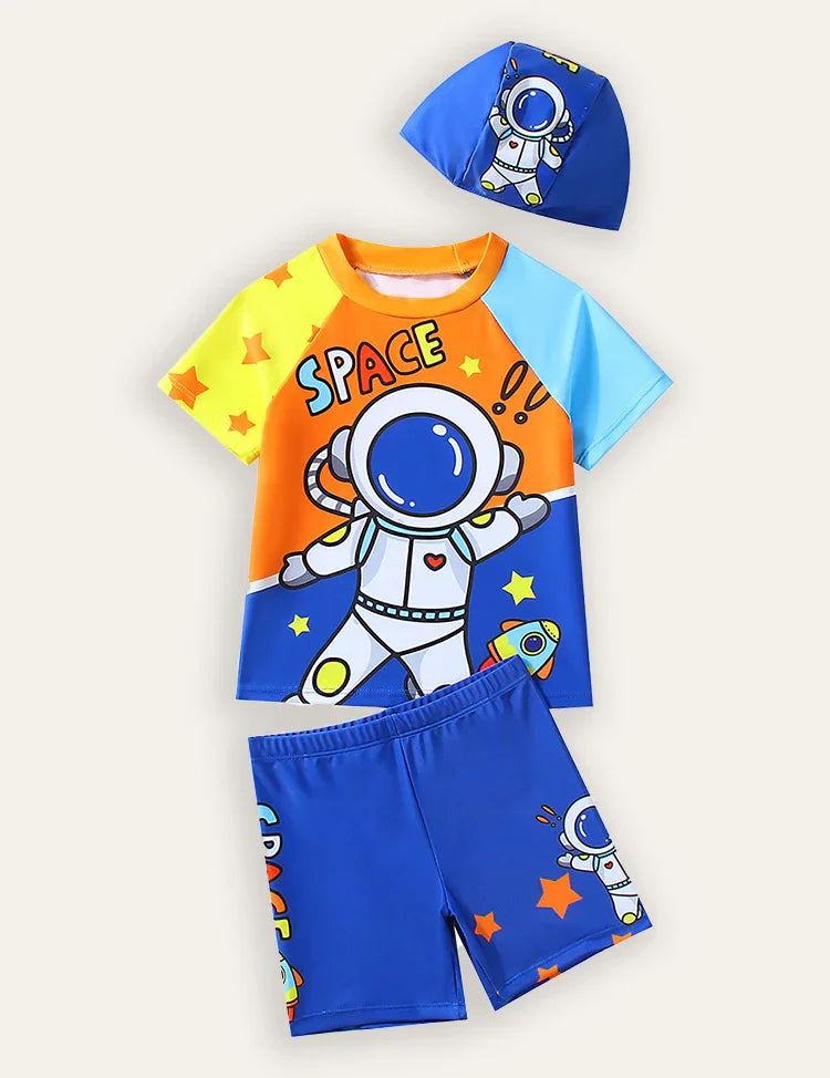 Astronaut Printed Swimsuit Set
