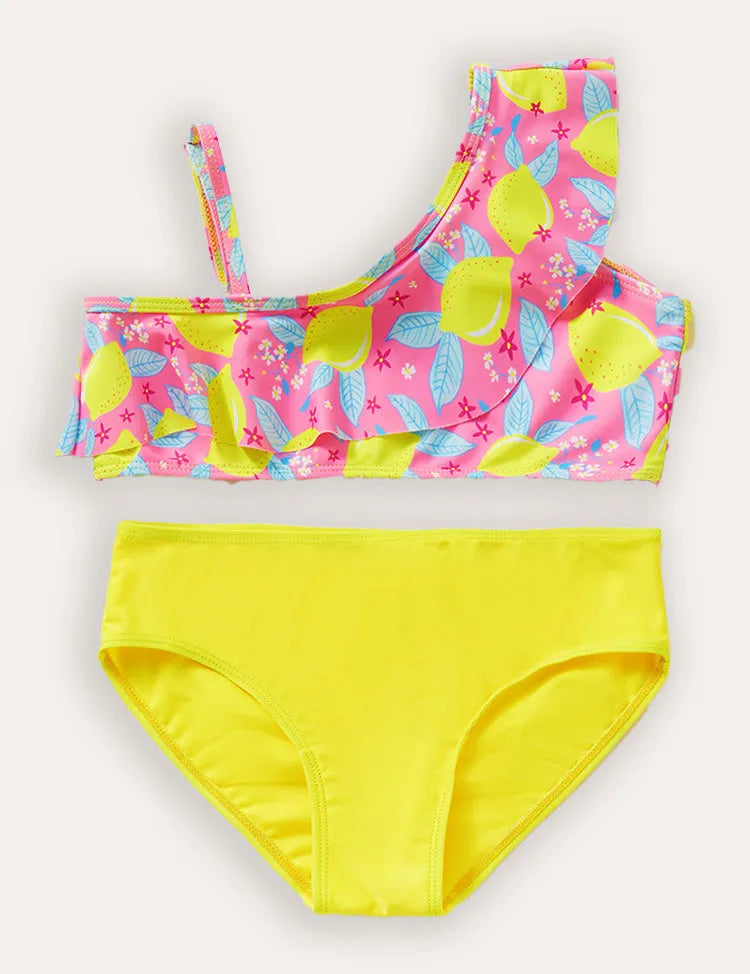 Butterfly Print Split Swimsuit