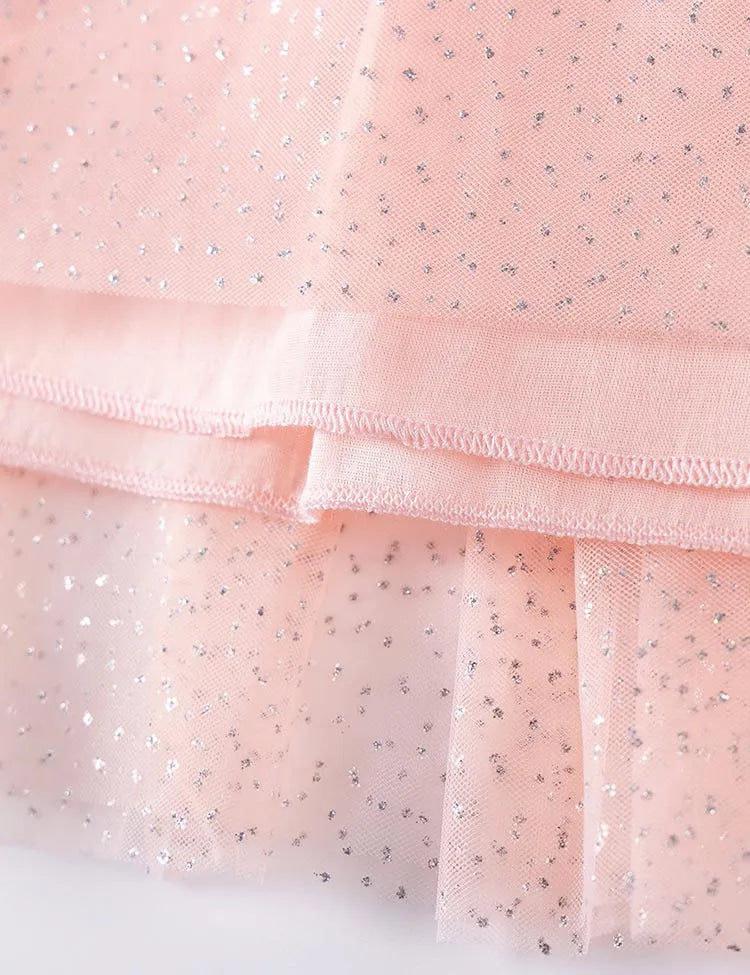 Butterfly Appliqué Long Sleeve Tulle Dress