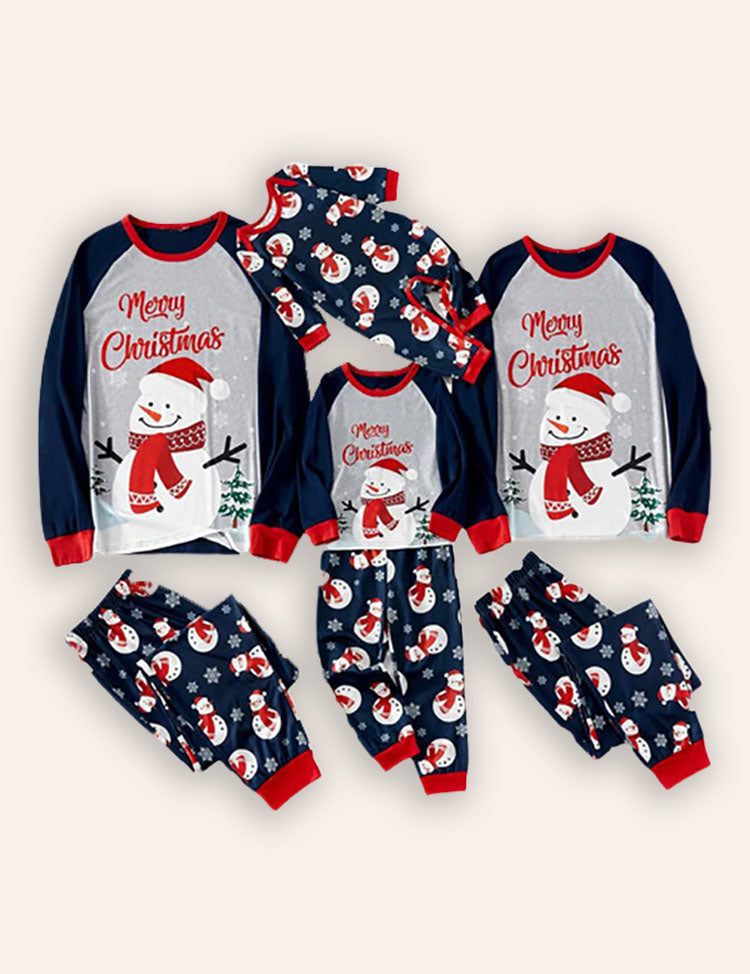 Christmas Snowman Print Family Matching Pajamas Sets
