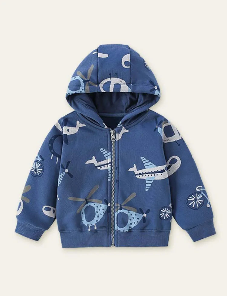 Aircraft Printed Hooded Jacket - Mini Taylor