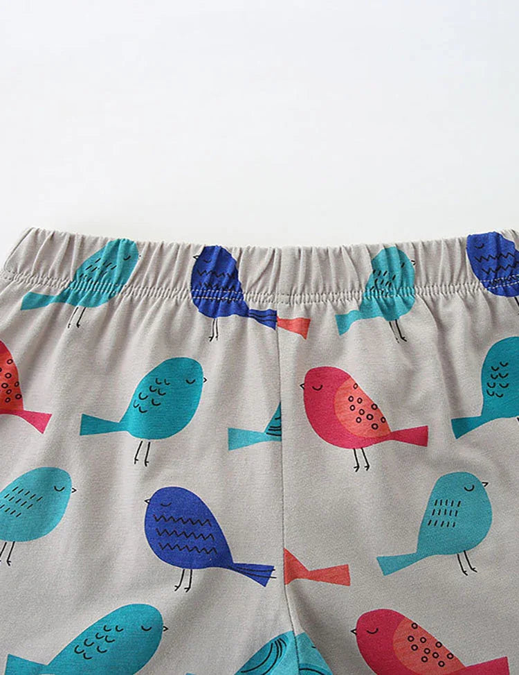 Bird Applique T-Shirt and Shorts Set