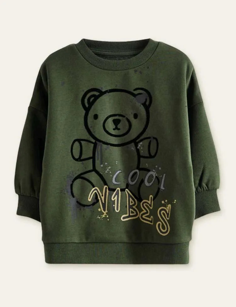 Bear Printed Sweatshirt - Mini Taylor
