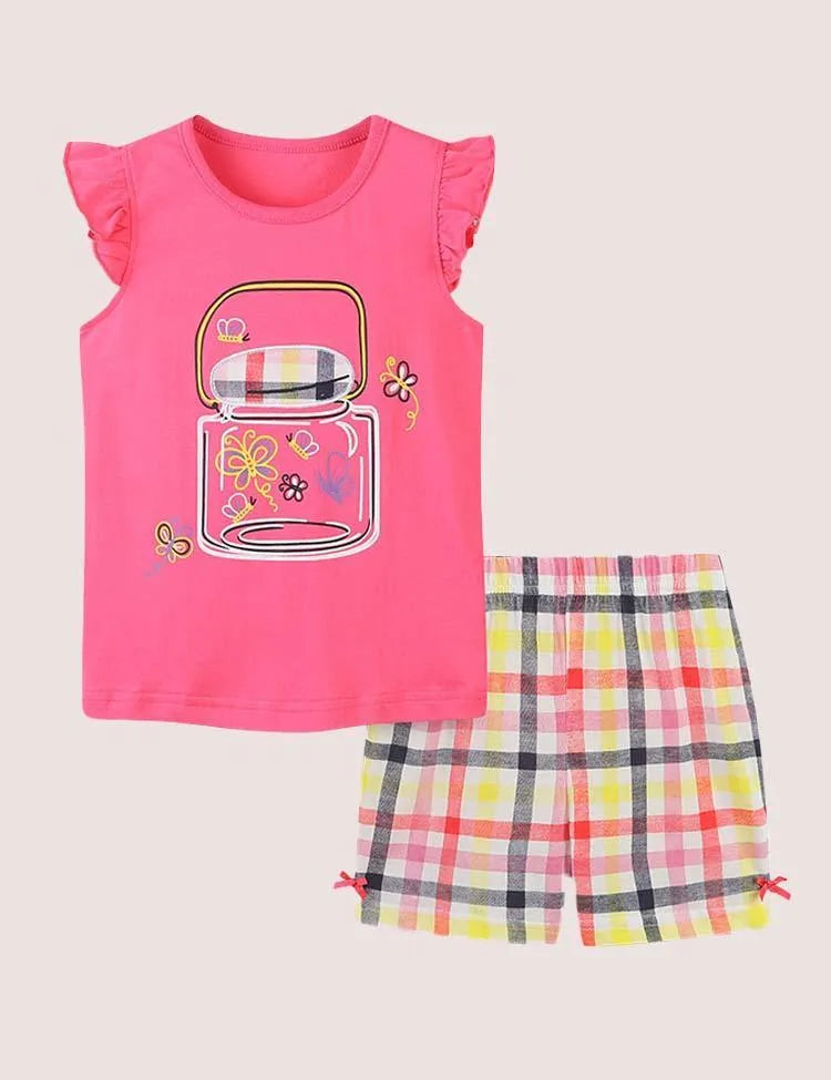 Butterfly Embroidered Sleeveless Set - Mini Taylor