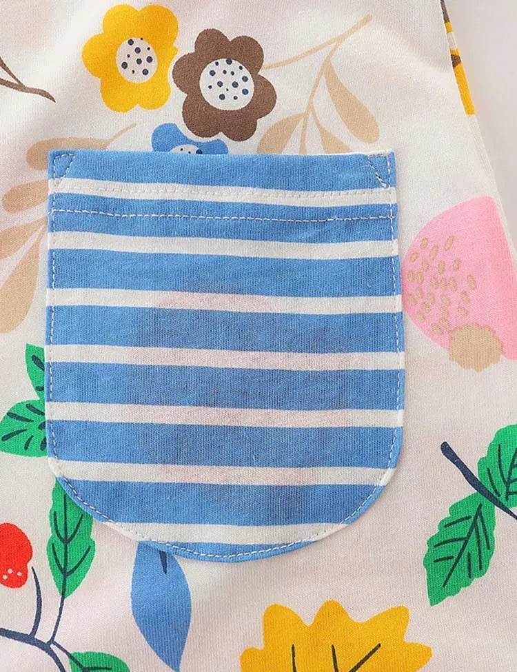 Festive Printed Long Sleeve Dress - Mini Berni