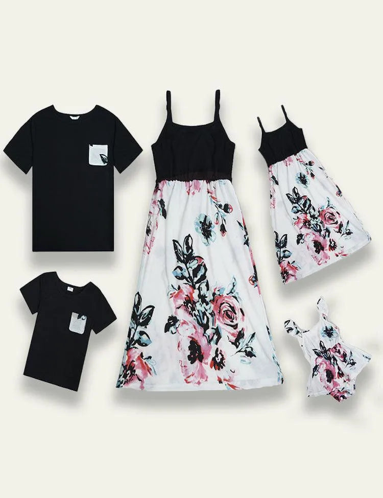 Suspender Printed Family Matching Dress - Mini Taylor