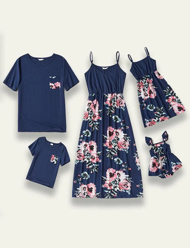 Suspender Printed Family Matching Dress - Mini Taylor