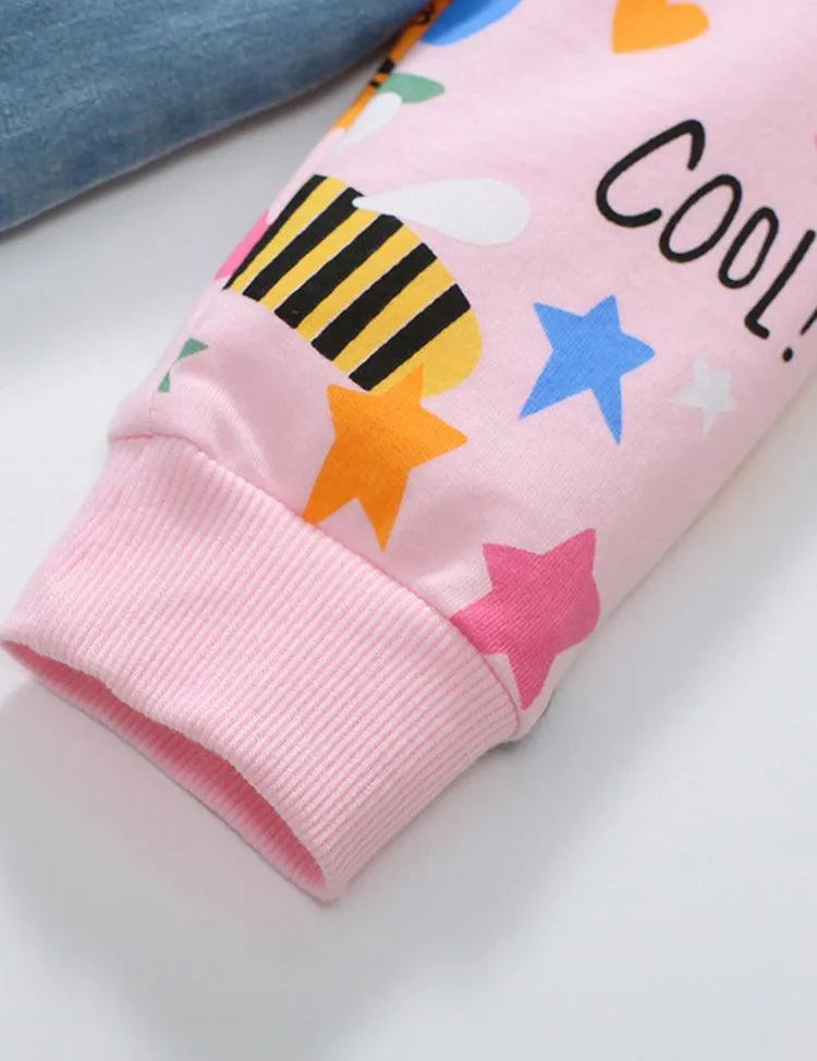 Bee Snail Printed Denim Long Sleeve Dress - Mini Taylor