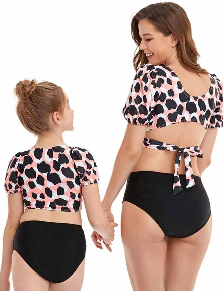 Bubble Sleeve Family Matching Swim Suit - Mini Taylor