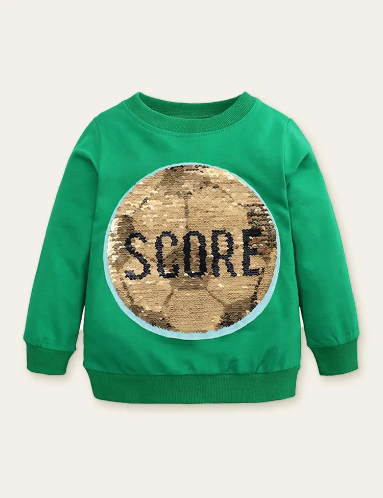 Funny Sequined Football Variable Pattern Sweatshirt - Mini Taylor