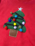 Sweatshirt Meaitseála Teaghlaigh Appliqué Crann Nollag