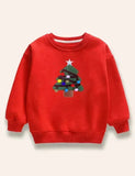 Sweatshirt Meaitseála Teaghlaigh Appliqué Crann Nollag