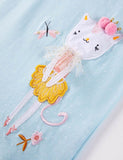 Cat Applique Cotton T-shirt