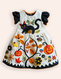 Halloween Black Cat Applique Dress
