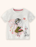 Girl&Puppy Applique T-shirt