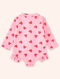 Fruit Print Long Sleeve Zip-up Swimsuit