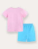 Rabbit Balloon Print T-Shirt and Shorts Set