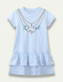 Cartoon Horse Necklace Printed Dress - Mini Taylor