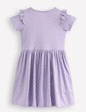 Cute Cat Applique Cotton Dress