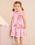 Orange Printed Ruffled Dress
