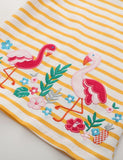 Striped Flamingo Appliqué T-shirt - Mini Taylor