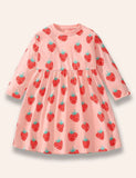 Strawberry Printed Long Sleeve Dress - Mini berni