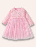 Heart Dotted Long Sleeve Tulle Dress - Mini berni