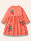 Strawberry Polka Dot Long Sleeve Dress - Mini berni