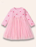 Heart Dotted Long Sleeve Dress - Mini berni