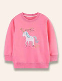 Cartoon Unicorn Appliqué Sweatshirt