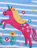 Unicorn Appliqué Striped Dress - Mini Taylor