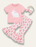 Easter Spotted Bunny Printed T-Shirt+Flared Pants - Mini Taylor
